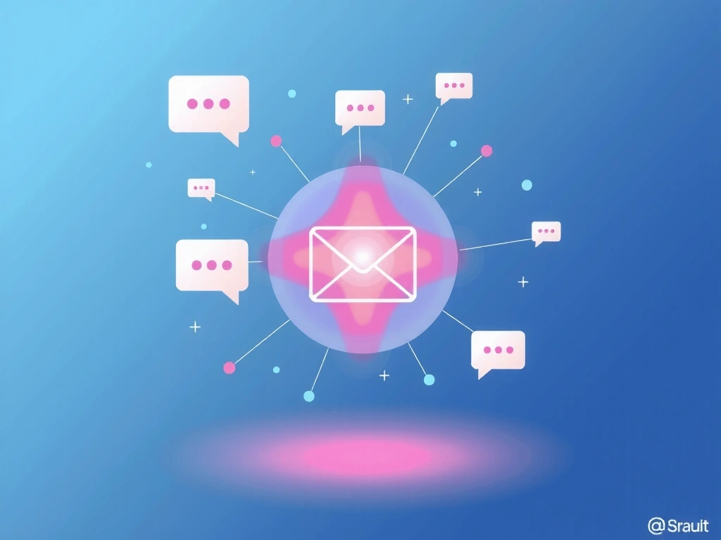 Stylized image of an email envelope and chat bubbles representing communication