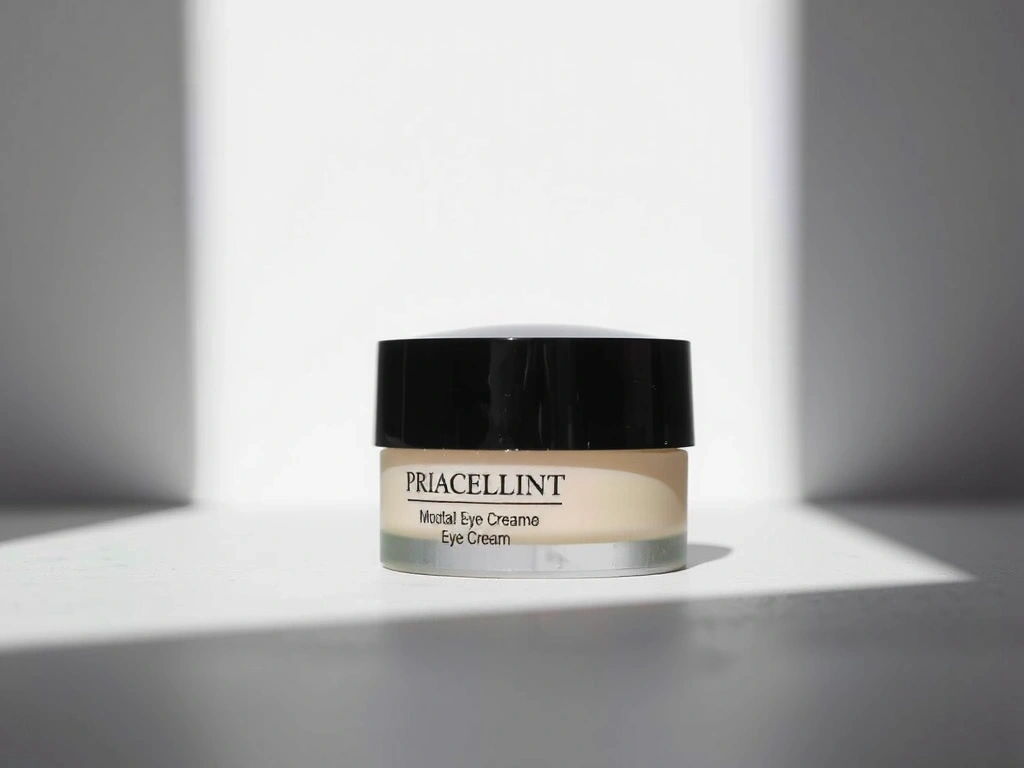 Delicate eye cream in a small jar, highlighting sensitive area